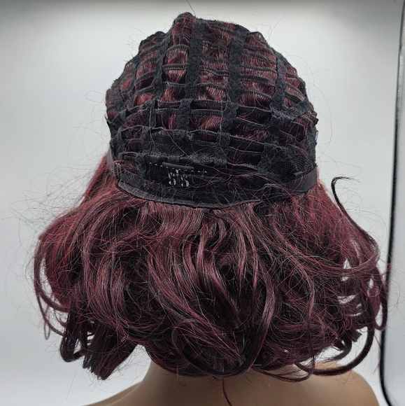 Zury Sis Beyond Black & Red Wine Side Swept Bang Moni Lace Front Wig - Picture 7 of 8